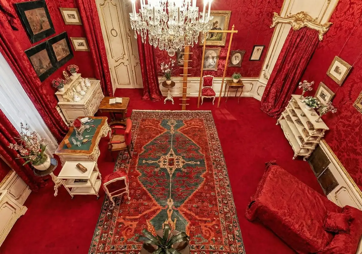 High-angle view of a Lavish Salon in the Sisi Museum